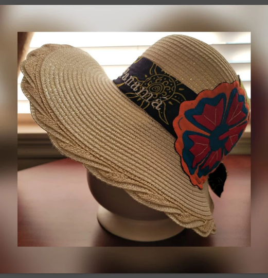 Sombreros de Paja con Mola Kuna Original