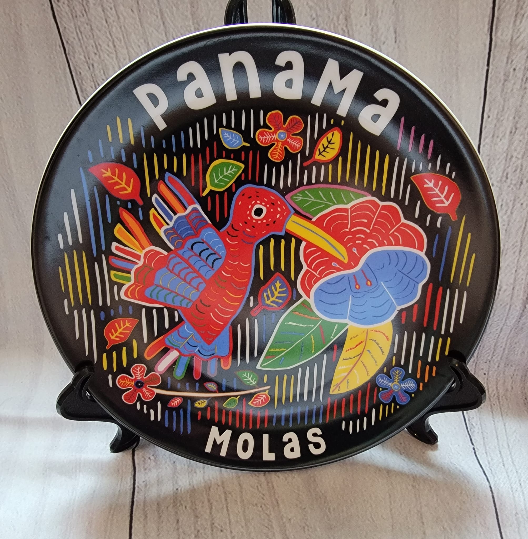 Plato Mola Panamá de Cerámica Panamanian Folklore
