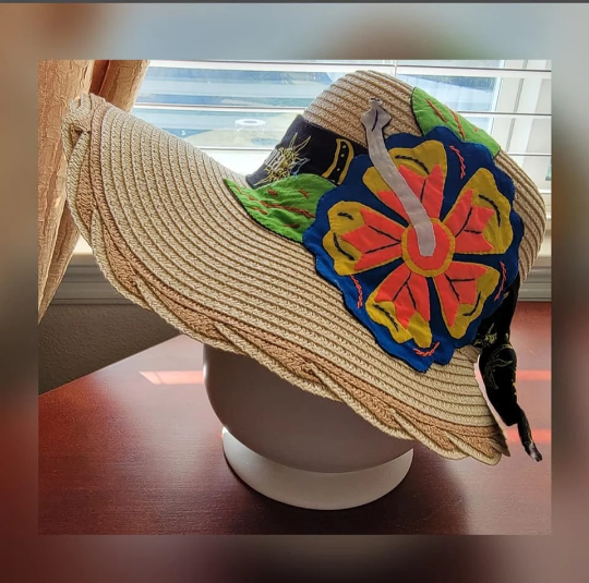 Sombreros de Paja con Mola Kuna Original