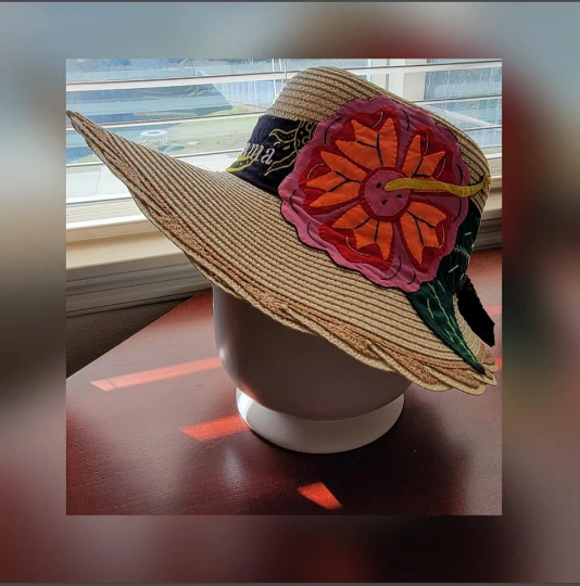 Sombreros de Paja con Mola Kuna Original