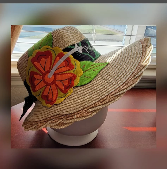 Sombreros de Paja con Mola Kuna Original